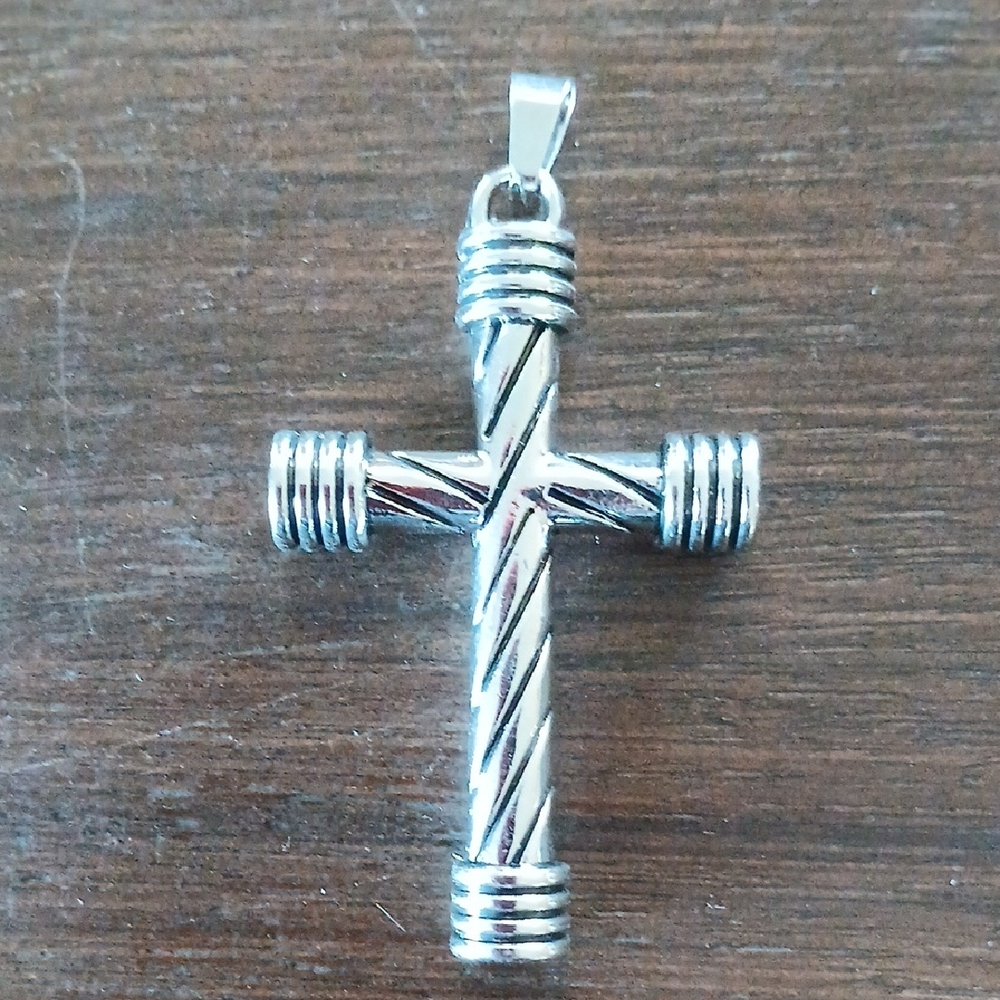Silver Cross Pendant 2"high 1 1/4" Across